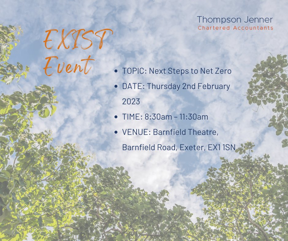 ThompsonJenner's tweet image. Hear industry experts sharing their thoughts, knowledge and experience of practical carbon reduction solutions and applications to suit the business environment.

Keep an eye out for Paul Lewis and Jon Westley, they will be there all morning.

#NetZeroExeter #EXISTLIVE