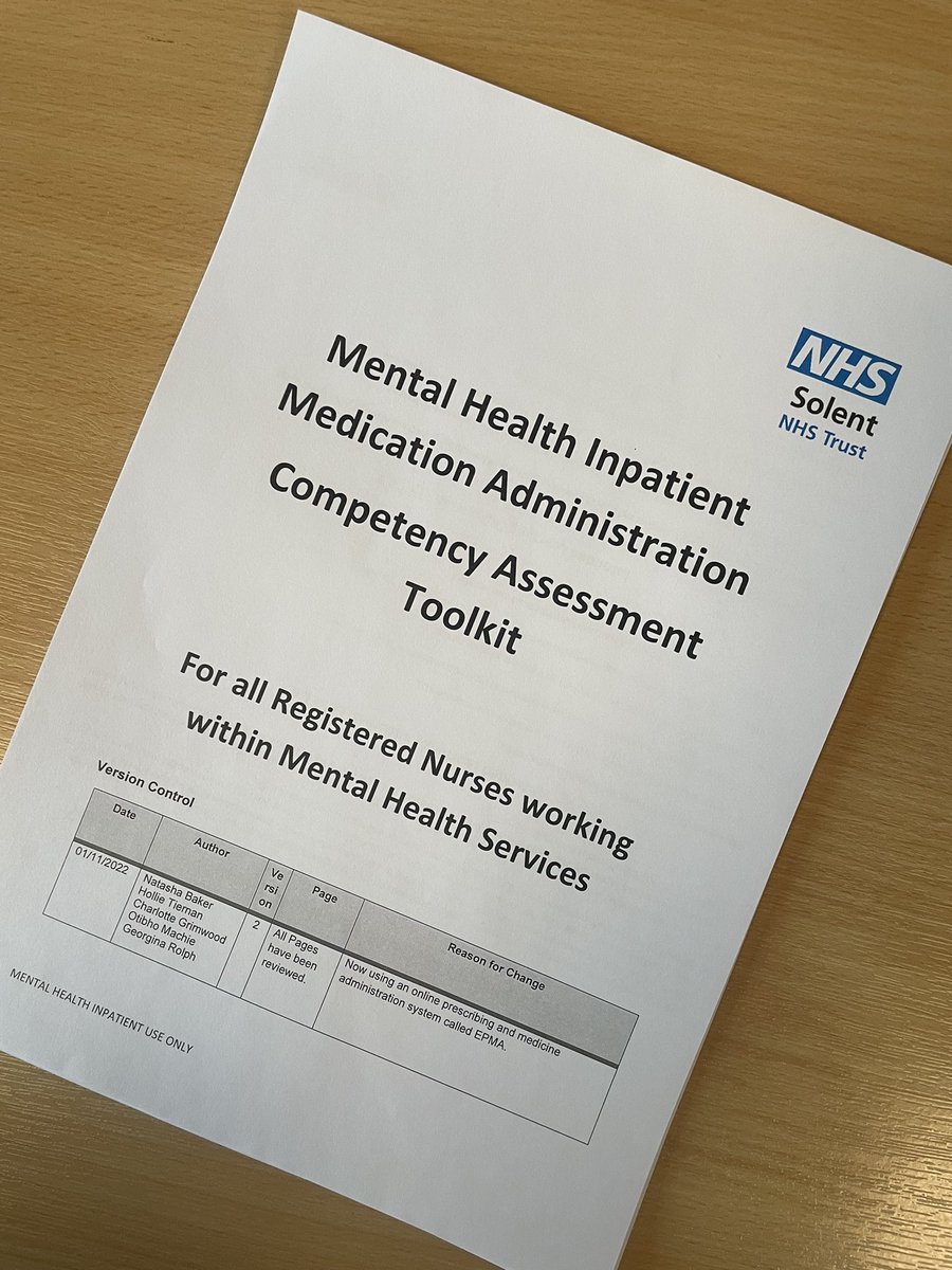 AnthonyNatasha6's tweet photo. We have been working hard on updating our MH inpatient medication competencies. We have been able to add our EPMA system, update our control drugs section and much more. It is so important to keep up to date with knowledge and skills. #competencies #solentnhstrust #skill https://t.co/eyvSP4jpY9