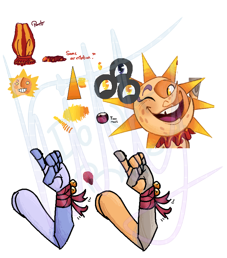 Kilala1148's tweet photo. #securitybreach #fnafsun I can FINALLY use my tablet again, so I'm warming up by making refs for Sun and Moon. [Mostly for colors] Their in-game toon versions are my favs and aaaa https://t.co/kRBD8n8K3Y