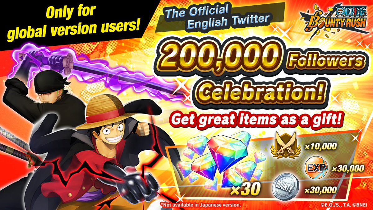 ONE PIECE Bounty Rush on Twitter "Thank you! Our English Twitter has