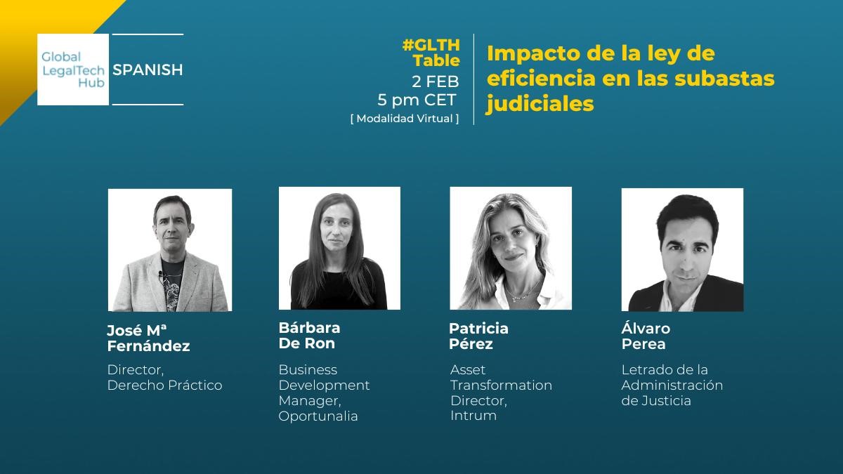 derechopractico's tweet photo. #GLTHTable #SpanishSpace
⚡️ "Impacto de la ley de eficiencia en las subastas judiciales"
🗓️ 2 de febrero a las 5pm (CET)
🧠 Organiza @Glegaltechhub , con el apoyo de @derechopractico y @Atlante_lt
¿Quieres saber más? 👇👇👇
https://t.co/9El6a1aknS https://t.co/lwjaJ30CF7