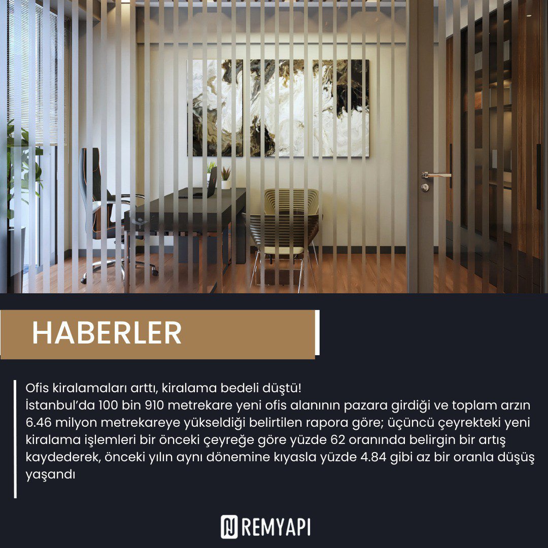 Ofis kiralamaları arttı, kiralama bedeli düştü! Yeni haftaya başlarken ofis kiralama ile ilgili haberimizin detayları postumuzda ✨
#ifm #istanbulfinansmerkezi #finansmerkezi