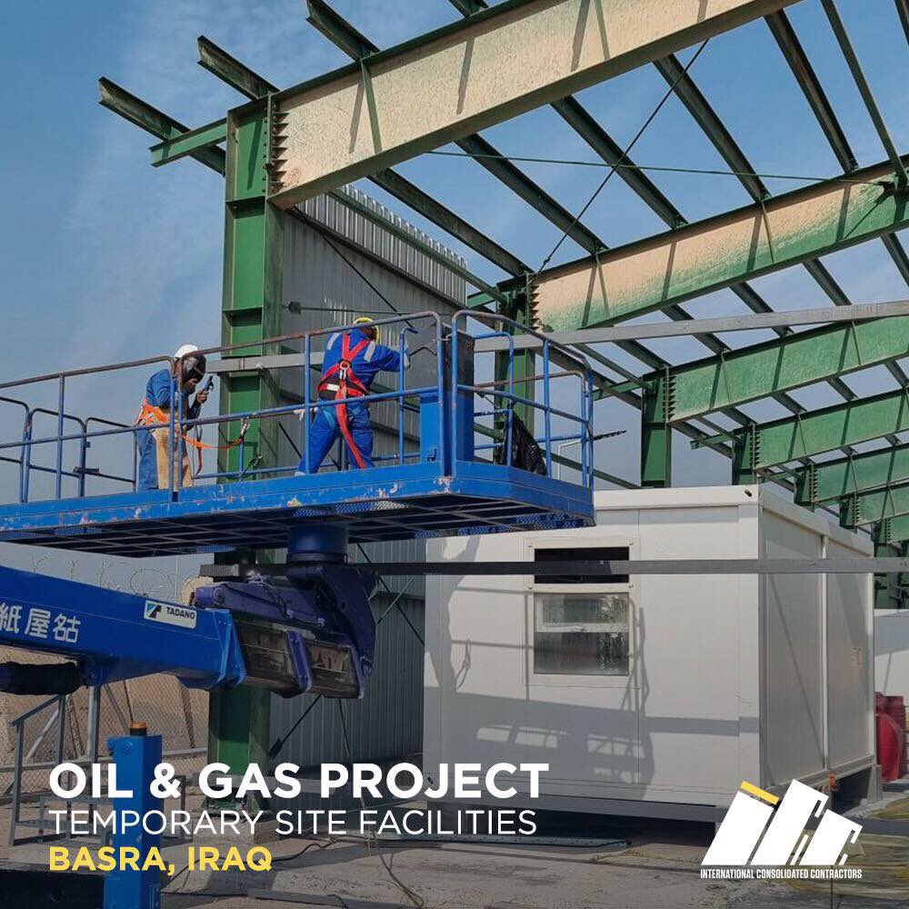 ICC_Contractors's tweet photo. ICC has developed temporary site services for an Oil &amp; Gas project in Basra, Iraq. 

Facilities such as site offices, storage warehouse, and fabrication area serve all the teams throughout the execution of the water intake structure

For any project, contact us on info@i-cc.co https://t.co/vpC4qxANyV
