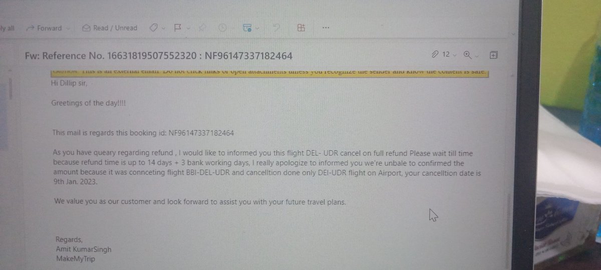 KumariSimro's tweet photo. @airvistara @makemytrip 
Till date we don't have received any refund.the sector cancellation is done by vistara airlines and given the hardcopy of cancellation with full refund. But now MMT is stating that airlines has denied to give the refund.
Please justify.
Wrost experience https://t.co/TVPmhQCTaU