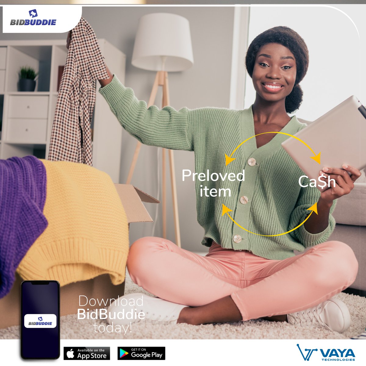 BidbuddieZw's tweet photo. Q: What’s the quickest way to convert your preloved item to cash
Ans: BidBuddie

Download BidBuddie here: 
Android – https://t.co/a6WH9bUbNL  📲
iOS - https://t.co/PoZzpeNqJg 📲 

#BidBuddie https://t.co/pezPvlZV9O