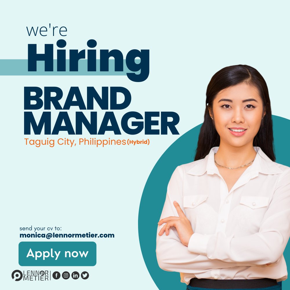 Apply to become a 𝐁𝐫𝐚𝐧𝐝 𝐌𝐚𝐧𝐚𝐠𝐞𝐫 for our partner, a leading e-commerce solutions company. 📢 Curious about the position? Find complete details at: 🔗 bit.ly/3Dnb8Ao 

#Hiring #Recruiting #managerjobs #taguig #philippines #hybrid #jobsph #HR #opportunity