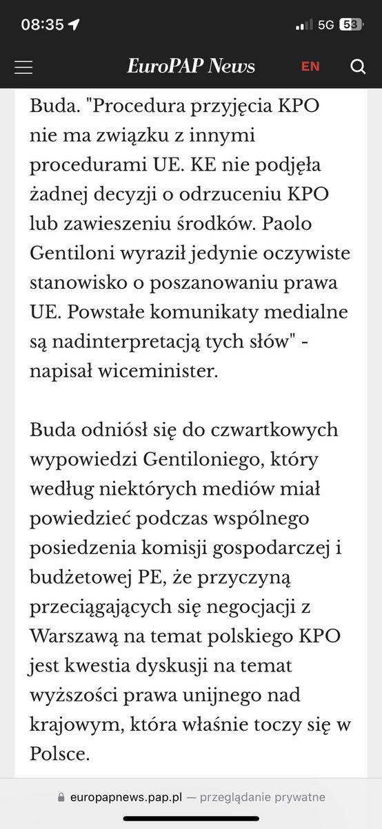 Marcin Ociepa (@marcinociepa) on Twitter photo Dla Pana Redaktora <a href="/KonradPiasecki/">Konrad_Piasecki</a> w nawiązaniu do wymiany zdań w #RozmowaPiaseckiego. Poniżej kontekst i wypowiedź komisarza <a href="/PaoloGentiloni/">Paolo Gentiloni</a>, która sugeruje blokadę KPO za…wyrok TK ws. nadrzędności Konstytucji RP nad prawem europejskim.Bez związku z kamieniami milowymi! Dla Pana Redaktora <a href="/KonradPiasecki/">Konrad_Piasecki</a> w nawiązaniu do wymiany zdań w #RozmowaPiaseckiego. Poniżej kontekst i wypowiedź komisarza <a href="/PaoloGentiloni/">Paolo Gentiloni</a>, która sugeruje blokadę KPO za…wyrok TK ws. nadrzędności Konstytucji RP nad prawem europejskim.Bez związku z kamieniami milowymi!