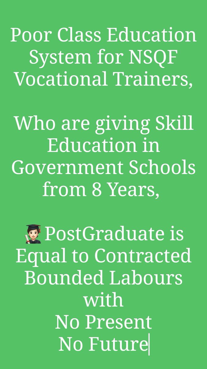 @narendramodi @rashtrapatibhvn @PMOIndia @dpradhanbjp @AmitShah @ArvindKejriwal @msisodia @LtGovDelhi @gupta_iitdelhi @RahulGandhi @Dir_Education @cbseindia29 @EduMinOfIndia @MSDESkillIndia #Noincrements from 8 Years
#NoJobSecurity
#NoFuture for #Skill Education Provider

#NoTime for #Salary
#NoPromotion
#Noincentives
#NoPolicy