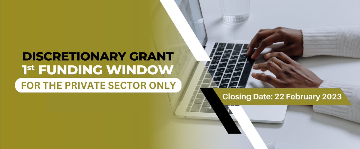 sasseta1's tweet photo. Kindly note that Discretionary Grants 1st Funding Window 2023/2024(For the Private Sector only) is now open. Click the following link  to view full advert. https://t.co/PUWQQqGjbV https://t.co/f3u1Oad8OV