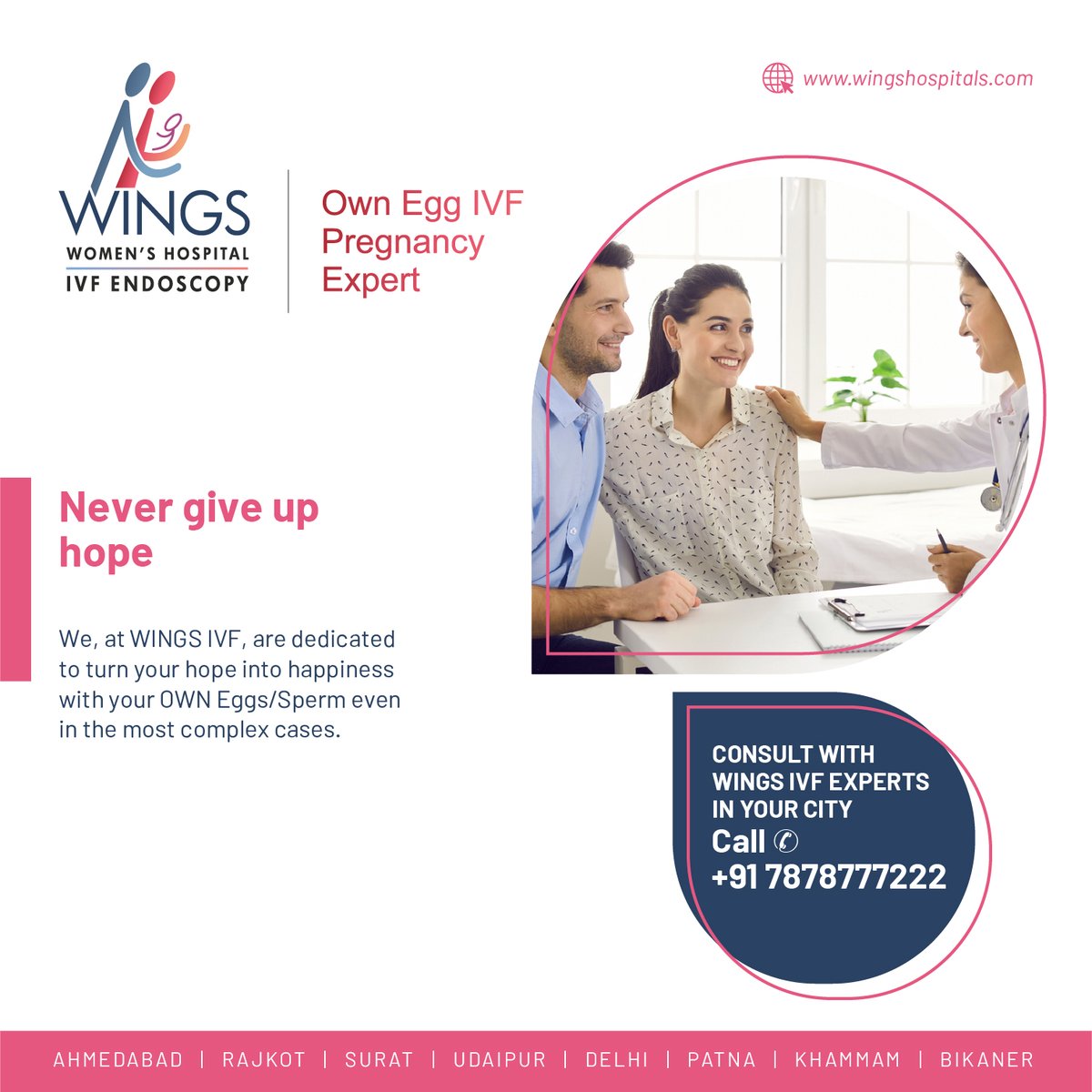 HospitalWINGS's tweet photo. Has your hope taken a hit after failed IVF?
Don't lose hope. WINGS IVF makes parenthood possible with your OWN Eggs/Sperm even for the most complex cases.
To know more, visit us at: https://t.co/3RkFEufMAM
#WINGSIVF #IVF #OWNEggIVFPregnancyExpert #IVFSuccess #IVFJourney https://t.co/a378sOMmRH