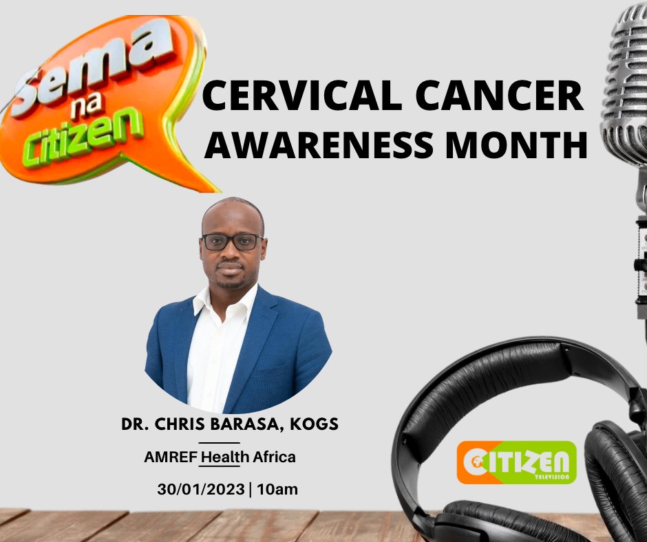 'Don't miss out! 
Tune in to hear @chrisbarasa, a seasoned gynaecologist share his expertise on cervical cancer during this month's cervical cancer awareness campaign. #CervicalCancerAwareness 
#EarlyDetectionSavesLives