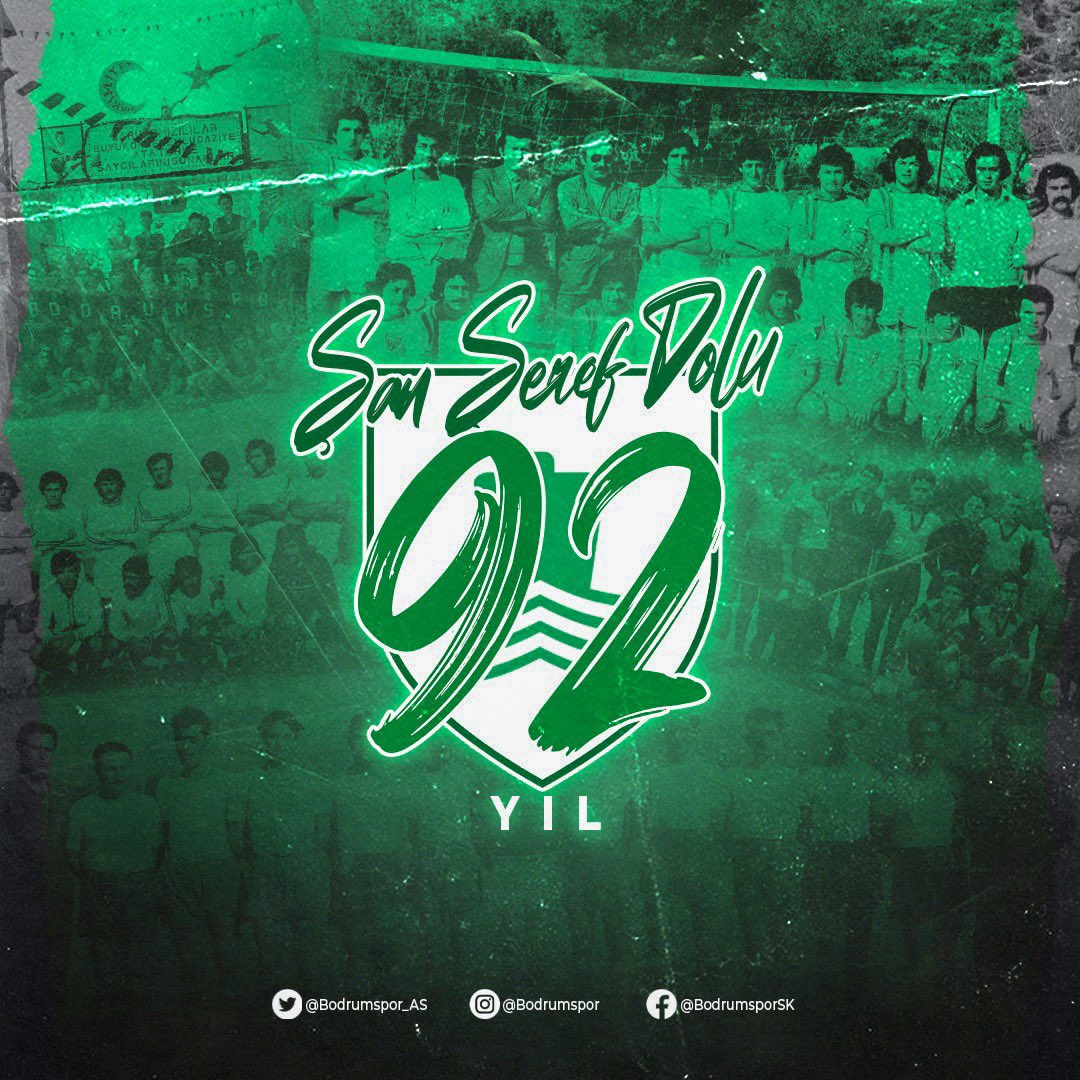 Bugün 30 Ocak 2023. 

#Bodrumspor92Yaşında