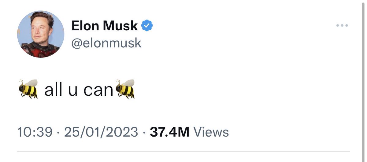 Even <a href="/elonmusk/">Elon Musk</a> loves the BEES - ! Great choice sir 🐝🐝👏 <a href="/Buzz_talent_/">@buzz_talent_</a>