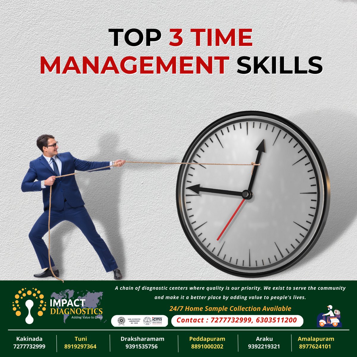 ImpactlabKkd's tweet photo. Top 3 Time Management Skills
#impactdiagnostics
#kakinada https://t.co/6o5nHMG8K8