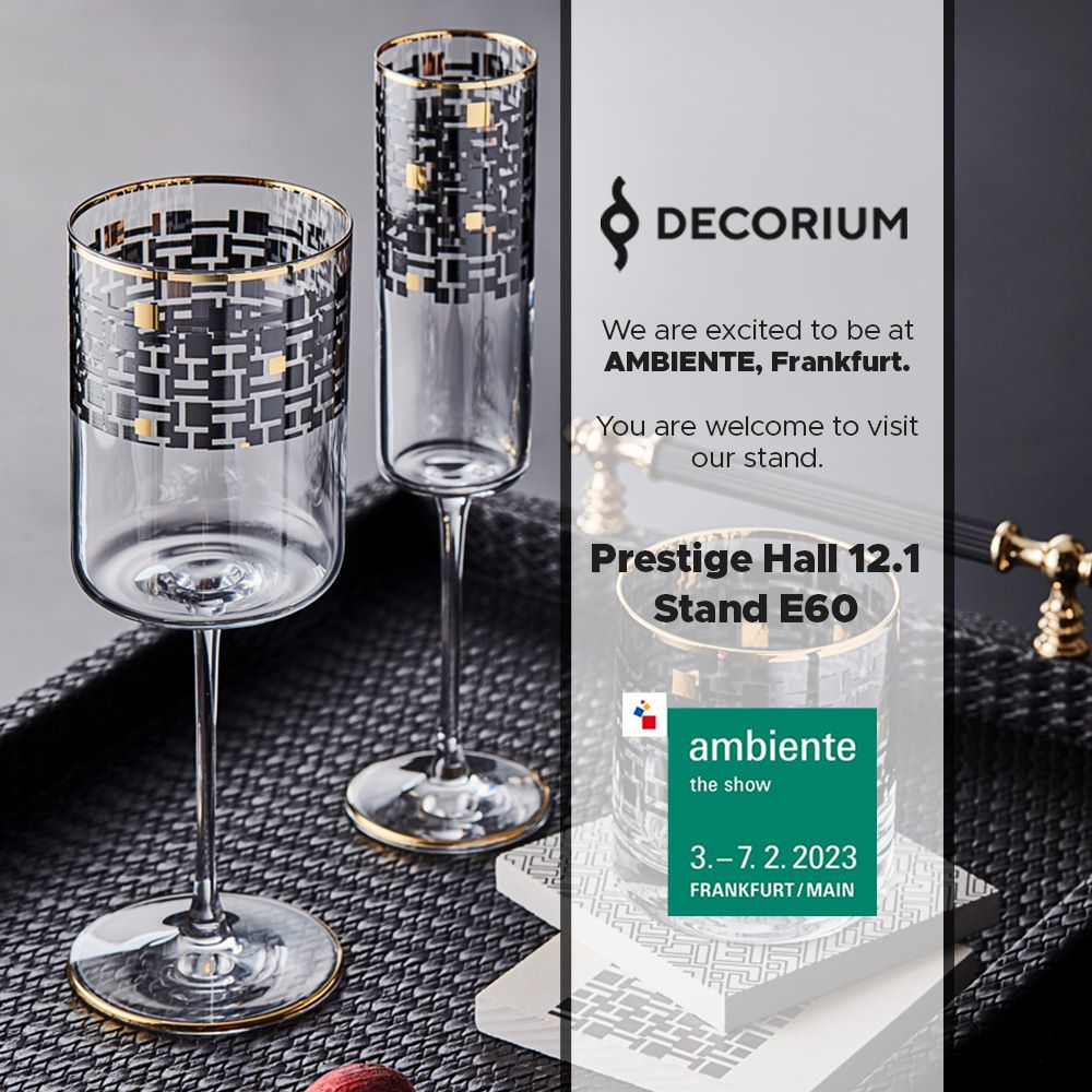 We are excited to be at AMBIENTE, Frankfurt. 

You are welcome to visit our stand.

Prestige Hall 12.1 Stand E60

3-7 February 2023

<a href="/ambiente/">life</a>
<a href="/messefrankfurt/">Messe Frankfurt</a>

#decorium #ambiente #ambiente2023 #frankfurt #germany #tableware #dining #gifting #homedecor #messefrankfurt