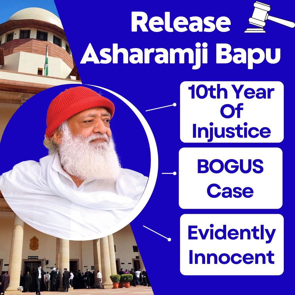 svroop168's tweet photo. #JusticeForAsharamjiBapu
BHARAT MAANGE NYAY, आखिर कानून निर्दोष संत को कब तक सताएगा ? सारे सबूत जब संत को बेगुनाह बताते हैं तो क्यों आज तक  रिहाई नही , बेल नही।
All Eyes On The Court
Anyay Kaa Ant Ho
राष्ट्रसेवी वयो���ृद्ध संत को जेलमुक्त करो। https://t.co/39guqoUFDL