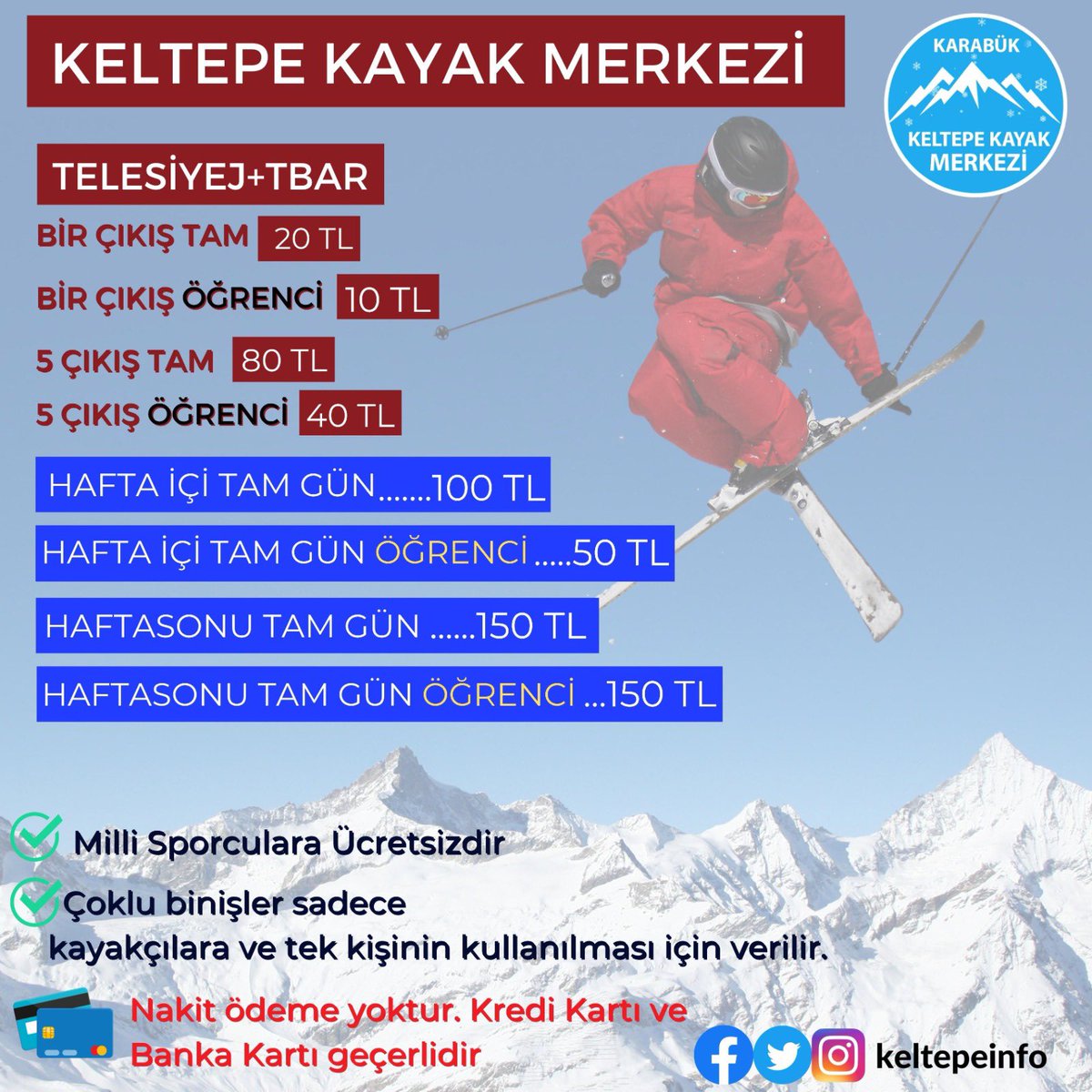 keltepeinfo's tweet photo. ✔️ Karabük Keltepe Kayak Merkezi 2022-2023 Fiyat Listesi https://t.co/hAPwHXPsk4