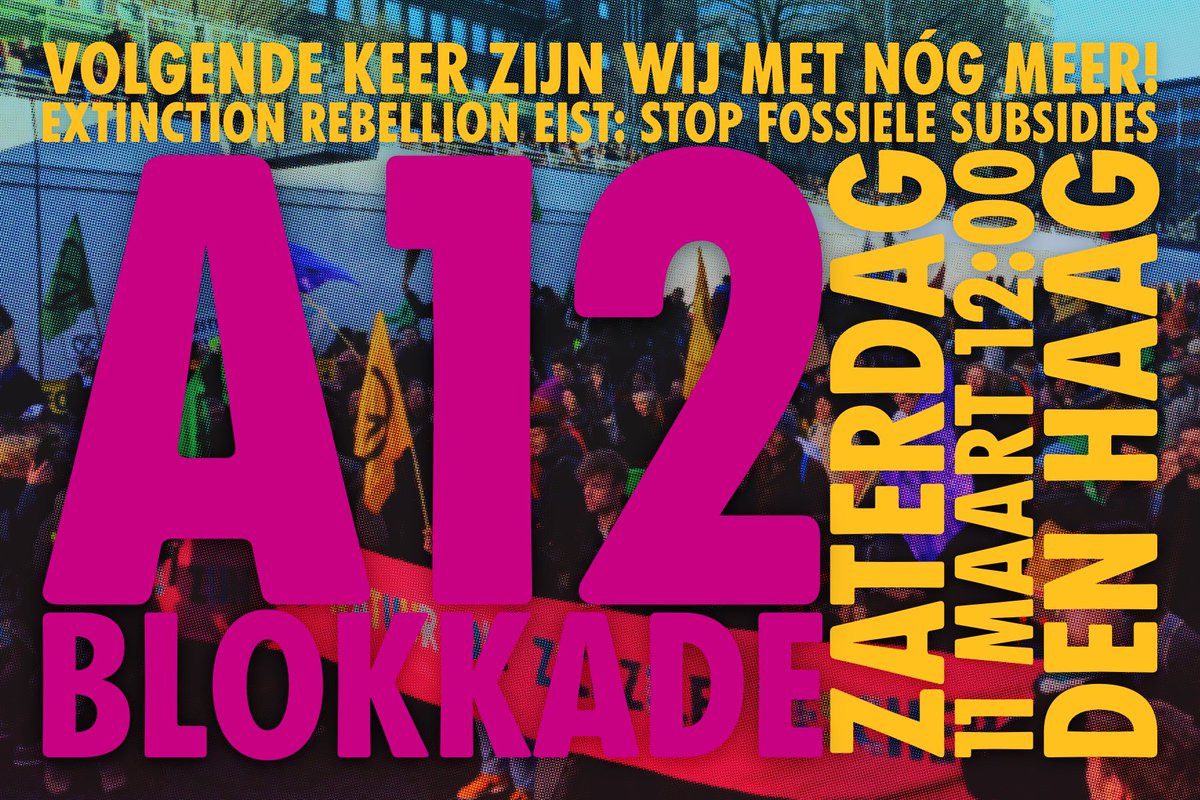 P.S. Eerder hadden we aangekondigd een fietsblokkade op de Afsluitdijk te houden op zaterdag 11 maart, maar vanwege het enorme momentum pakken we door op de #A12! [2/2] a12blokkade.nl