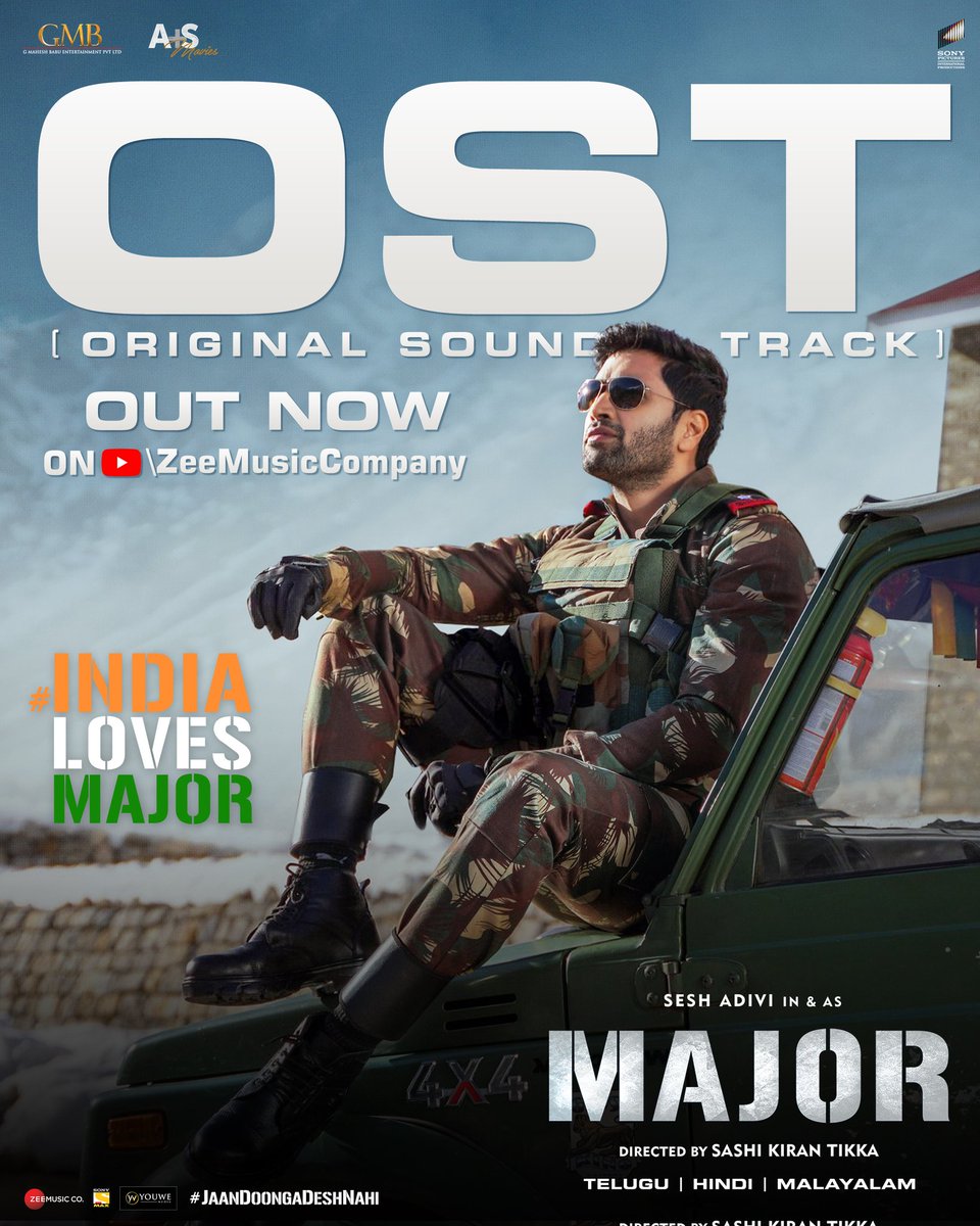 Here's the most awaited OST of #MajorTheFilm 🔥✨ - linktr.ee/MajorOST #IndiaLovesMajor @AdiviSesh @SashiTikka @saieemmanjrekar @GMBents @urstrulyMahesh @sonypicsindia