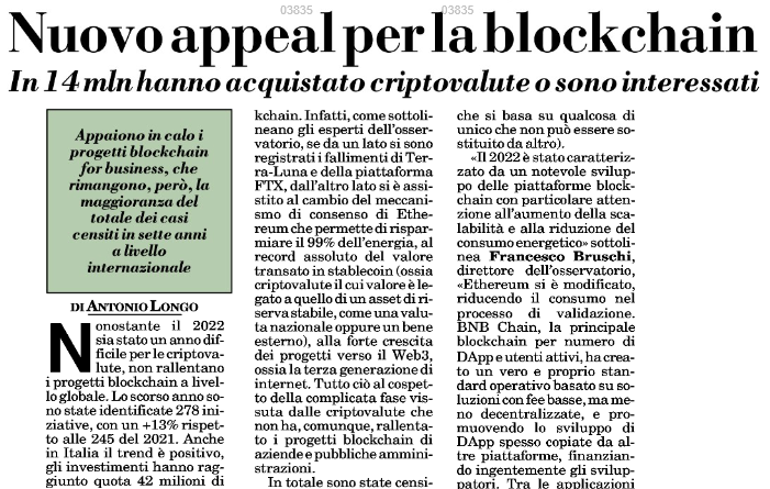 infocamere's tweet photo. ⌚️ E' iniziato il tempo di costruire

📰 "Nuovo appeal per la #blockchain " via @ItaliaOggi 

#Bitcoin @stefanoepifani @GianfrancoGasb1 @futuroitaliano @Osserv_Digital @PoliHub @marcogy @Fabio_Piscini @s_capaccioli https://t.co/ngyzBQ7y5r