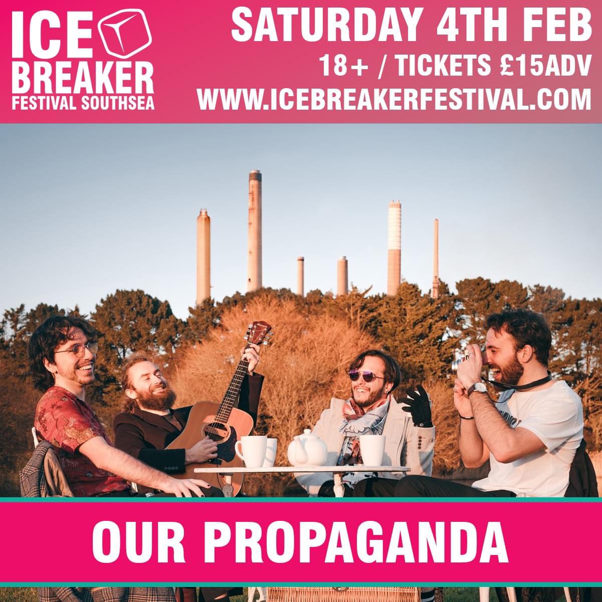 IceBreakerUK's tweet photo. 5 DAYS TO GO!! 

We're delighted to announce that @OurPropaganda will replace Imogen at The Vaults and @beigetheband are playing a SECOND set at The Deco replacing HAWXX. 

Number 9 have pulled out, their replacement will be announced shortly. 

Tickets - https://t.co/iRokKGv7lj https://t.co/3cK7KrJO0x