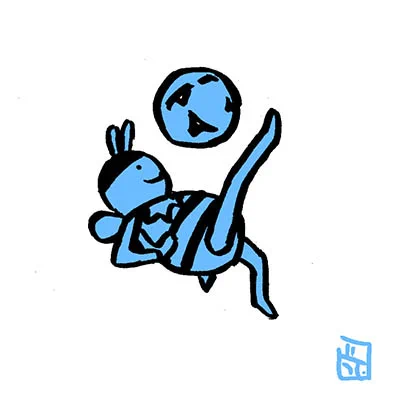 オービーヘッドキック。ビー笘の1ミリ。スカイラブハリビーン。#ミツバチ #蜂 #イラスト  #ファンアート #サッカー #三笘薫 #キャプテン翼  #立花兄弟 