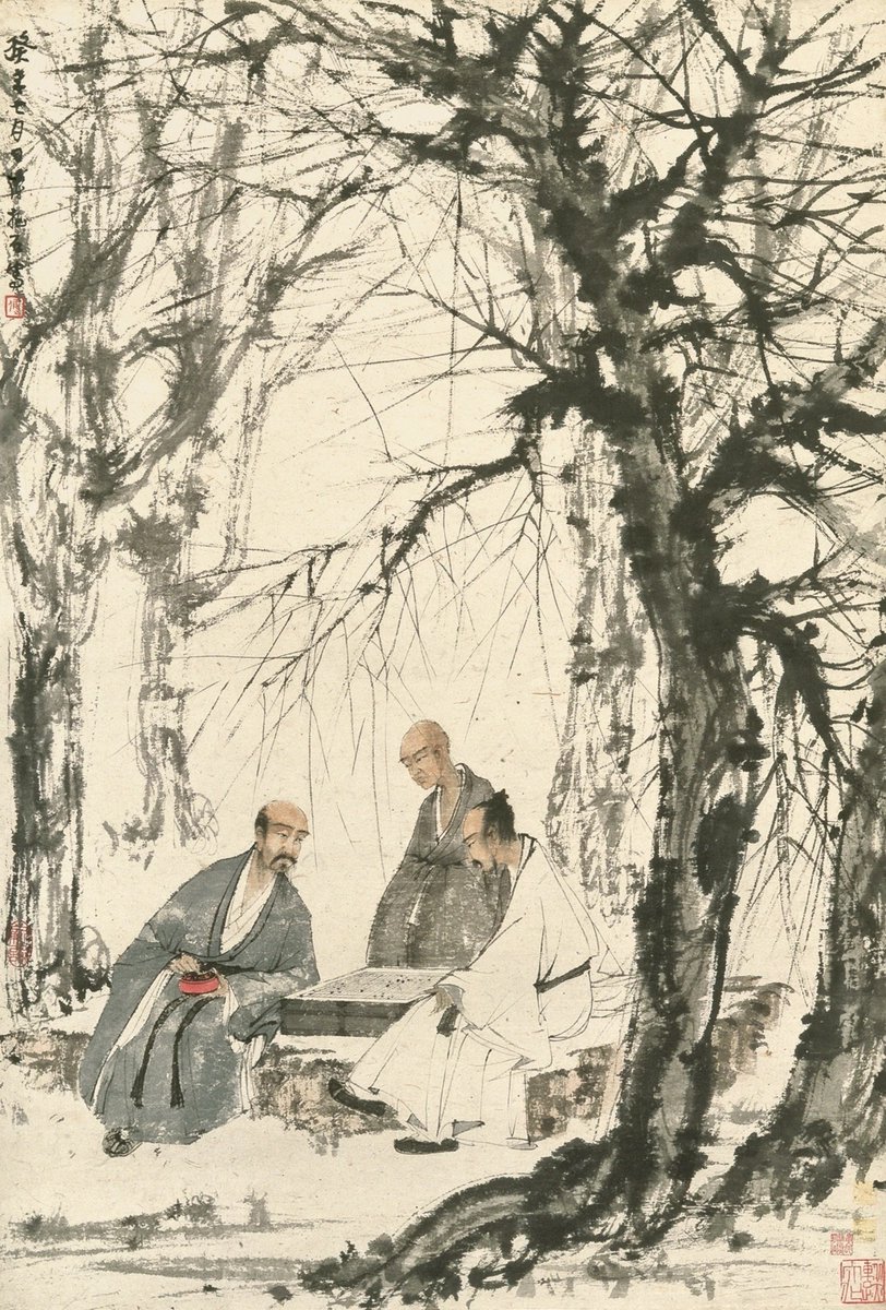 MenschOhneMusil's tweet photo. Chess Playing-,  Fu Baoshi 1943. https://t.co/gvOrQwtZ01