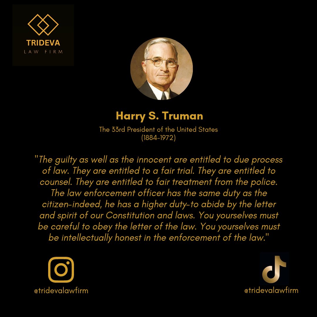 Why due process of law is important.

#law #lawyer #advocate #legalservices #tridevalawfirm #harrystruman