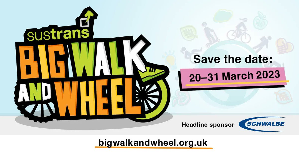 WalkWheelCycleT's tweet photo. Did you know schools that register to take part in Sustrans #BigWalkAndWheel before 6 February are entered into our earlybird prize draw? 🥳 Sign your school up here for a chance to win 👇  https://t.co/kABdCIo1cQ https://t.co/CJvq1nOe93