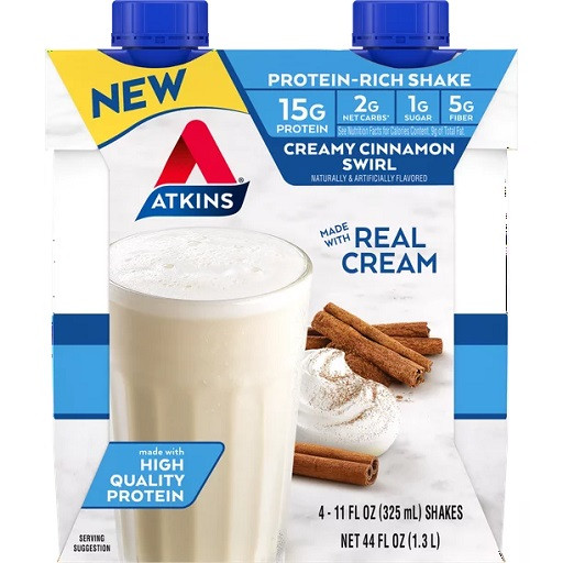 fixnity's tweet photo. Atkins Protein Rich Shake, Creamy Cinnamon Swirl, High Protein, Low Glycemic, Gluten Free, 12 Count (3 Packs each with 4 Shakes) 
visit now: https://t.co/apreGw7ABr 
#Atkins #Protein #Rich #Shake #Creamy #Cinnamon #Swirl  #Baby #Beauty #Health  #fixnity https://t.co/o5KZ2OFhBJ