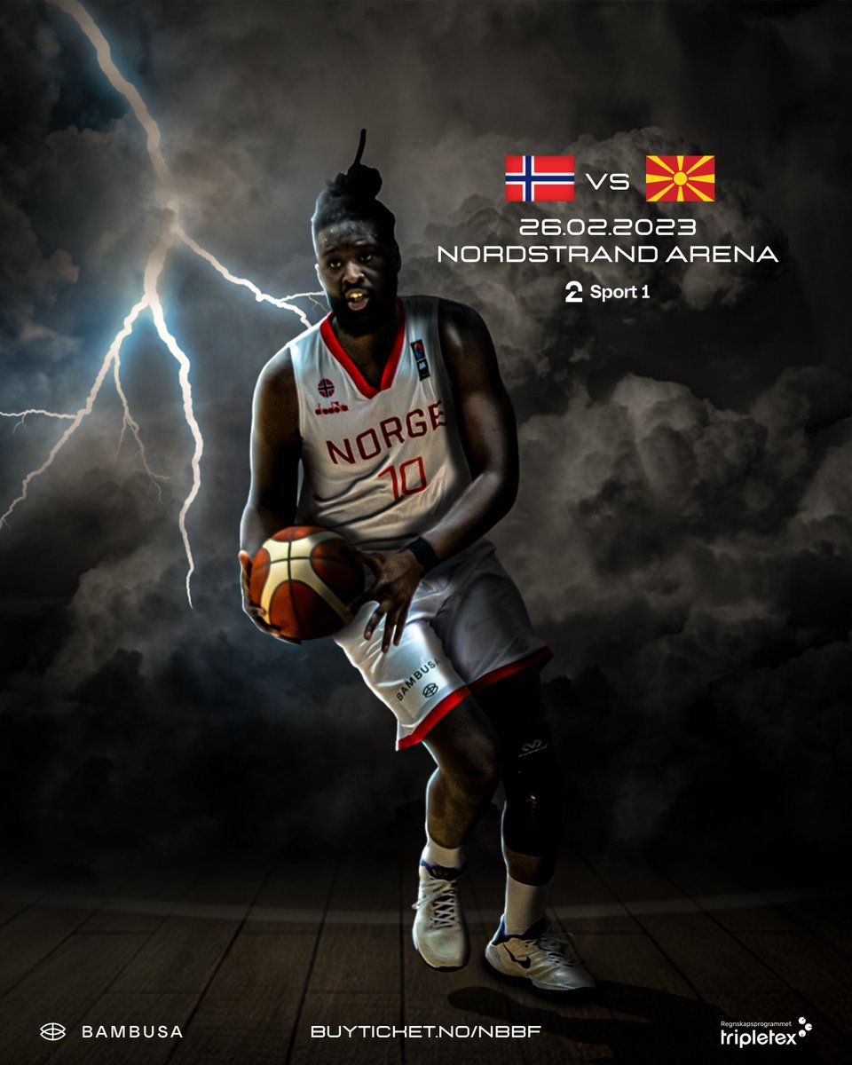 basketnorge's tweet photo. Under fire uker til kamp!! Vi vet at TV 2 Sport kommer til å lage en helt utrolig feststemning for de som ser kampen på TV og ikke i arenaen. Det er fortsatt noen få billetter igjen!
#teamnorwaybasketball #NORMKD #tripletex #bambusa https://t.co/NGucvDkz6q