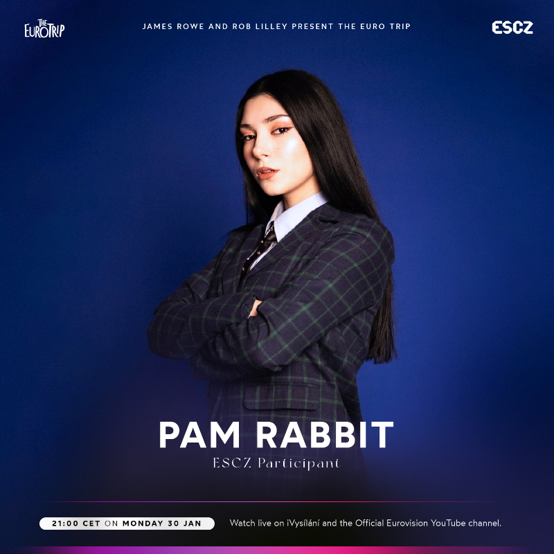 EuroTripPodcast's tweet photo. 🗣 "Nobody told me I was taking part! I got a text asking for press pictures ASAP!
🇨🇿 #PamRabbit joined us to chat about trying for the third time to get to #Eurovision.
#ESCZ | @EuroTripPodcast