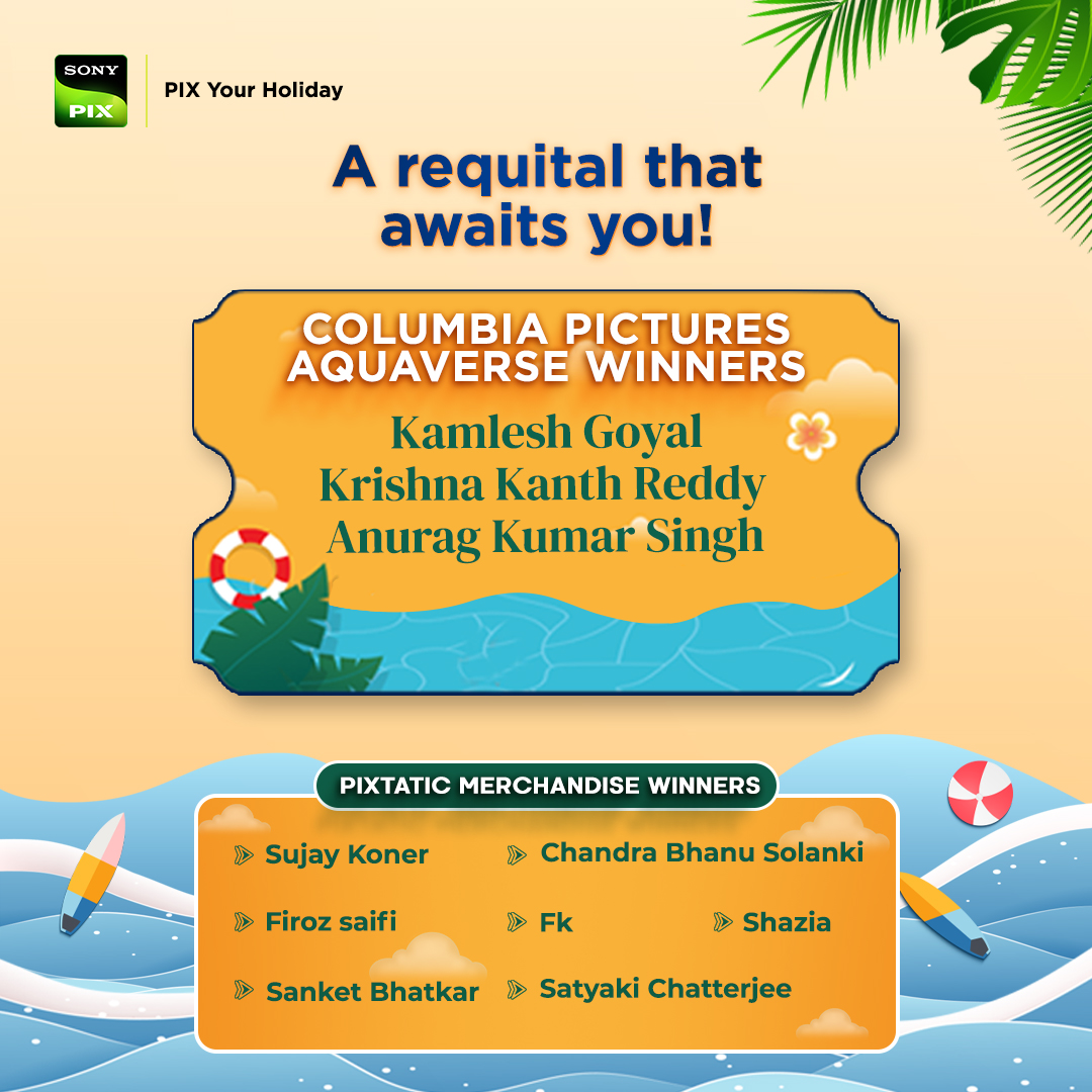 SonyPIX's tweet photo. Cheers to the winners of our ‘PIX Your Holiday’ contest! 

Dip yourself in amazement, an experience of a lifetime is waiting for you at the ‘Columbia Pictures Aquaverse’ in Thailand! 

#SonyPIX #StayAmazed #PIXYourHoliday #Contest #Winners #Aquaversewaterpark #ColumbiaPictures https://t.co/4jRZ1cdZRf