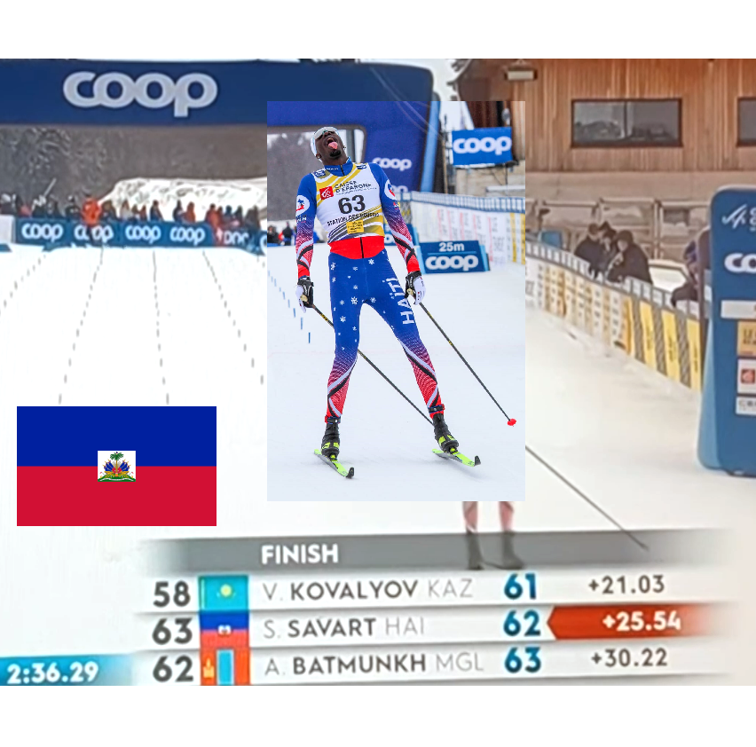 HaitiSki's tweet photo. Weekend de records pour la Haïti Ski Team.
Bravo et Merci à Richardson VIANO qui rejoint les 900 meilleurs Mondiaux en Ski et à Stevenson SAVART passe en dessous des 200 point FIS pour la première participation d’Haïti à une coupe du Monde de Ski Cross-Country aux Rousses. https://t.co/vXmo6EYZGz