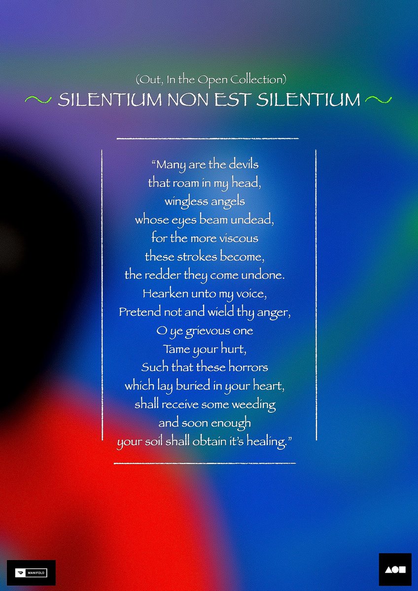 Gm legends🌹

My new collection “Out, In The Open” has been launched on <a href="/foundation/">Foundation 🌐</a> with it’s very first piece, all under my contract as always.

Title: Silentium non est silentium.
Reserve: 0.3ETH.

🔗: Link attached below!