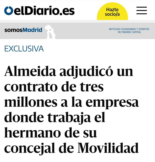 marianofake's tweet photo. Que el Ayuntamiento de Madrid se está convirtiendo en la empresa familiar del equipo de gobierno de Almeida, es un hecho incontestable. https://t.co/9H4L0mWt3c