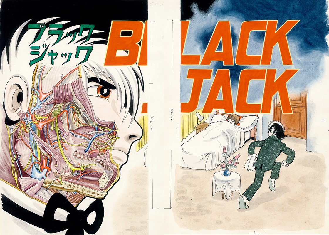 TEZUKA_ENG's tweet image. #OsamuTezuka&apos;s trivia. He was a manga artist with a doctor&apos;s license.  Below was the #frontispiece for Grey Mansion (Shukan Shonen Champion/Akita Publishing/1974)  by him. How precise. #BlackJack #50years #manga