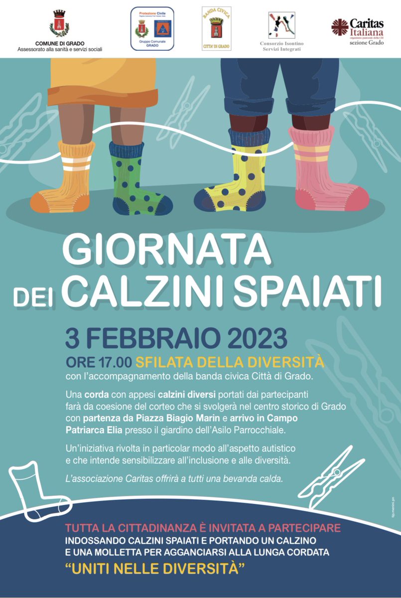 anche a #Grado la Giornata dei calzini spaiati! #calzinispaiati2023 #autismo #diversità