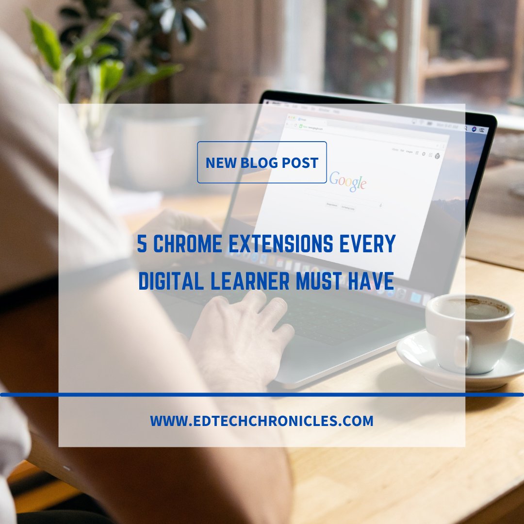 Unleash your digital learning potential with our must-have list of 5 Chrome extensions! 

Read more @ edtechchronicles.com
.
.
.
.
.
.
 #onlineeducation #edtech #virtuallearning #edtechstartup #elearningdevelopment #educationmatters #elearningtips #digitallearning