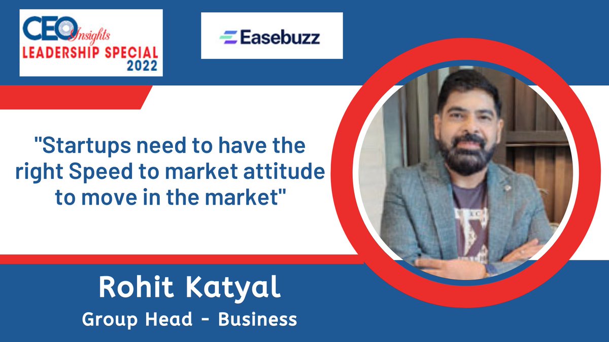 Rohit Katyal, Group Head - Business, @Easebuzz has been selected by CEO Insights as one of the 'Leadership Special – 2022'.

'Leveraging On Smart Digital Solutions To Solve End-To-End Payment Use Cases For Indian Msmes'

Read Full Article: lnkd.in/dsz-psPR
