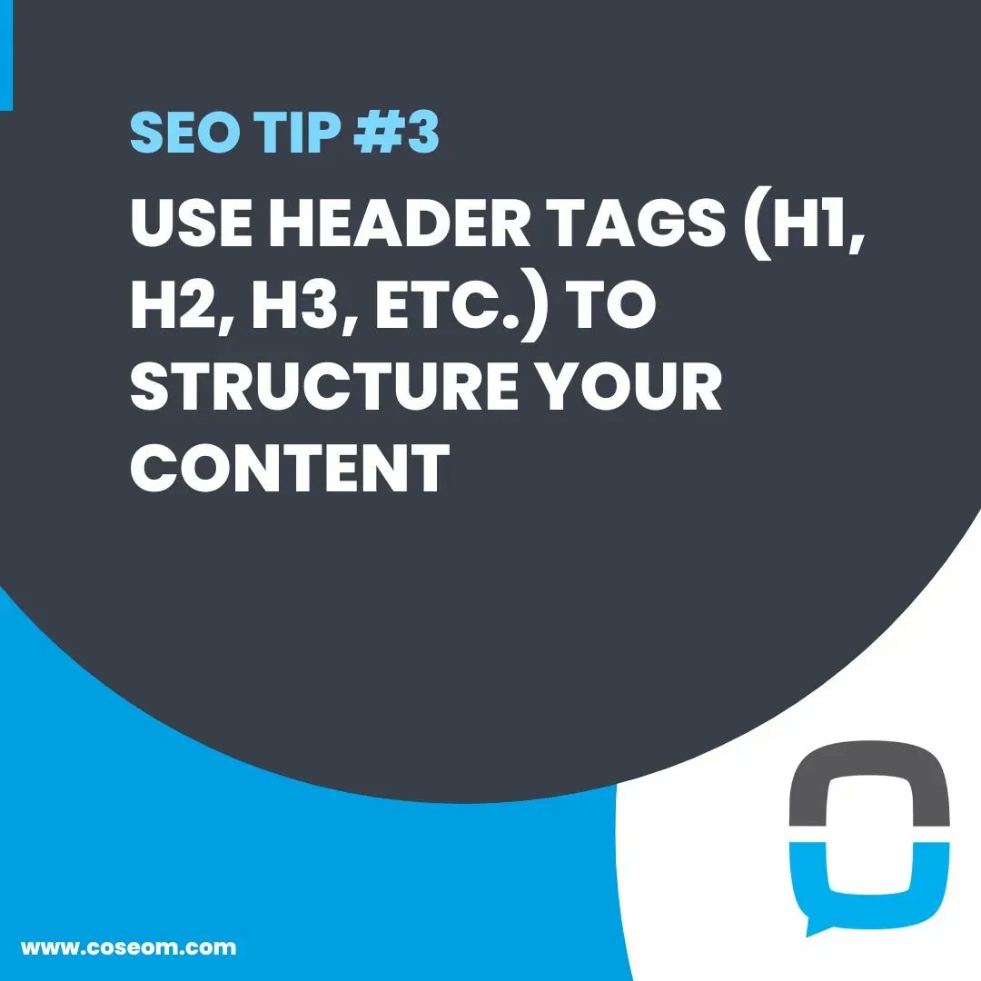 COSEOM's tweet image. SEO Tip #3: Use header tags (H1, H2, H3, etc.) to structure your content. Follow for more!
#headers #structure #ContentStructure #B2B #SEO #SEOtips