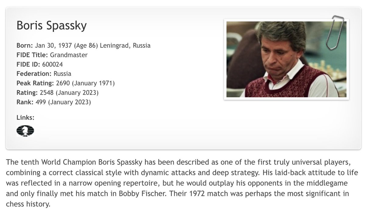 Boris Spassky Biography - Russian chess grandmaster (born 1937