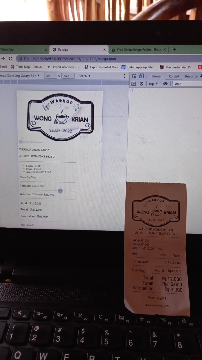 #100DaysOfCode 
Clone the receipt