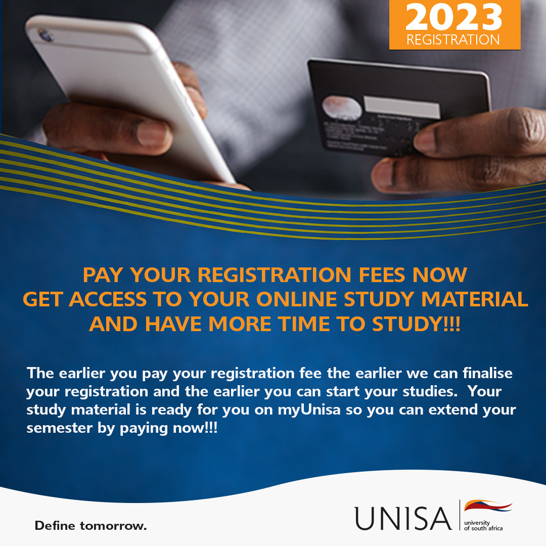 Unisa on Twitter "Pay your registration fees now Get access to your