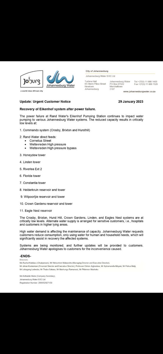 emi_koekemoer's tweet photo. Hello ward 104 (Ferndale) 

I am aware of streets reporting no water I do not believe it is attached to the current water crisis please see below communication from jwater vs map outlining which reservoirs we are affected by. I've asked for some updates

Cllr Emi Koekemoer https://t.co/8CLzywGa6i