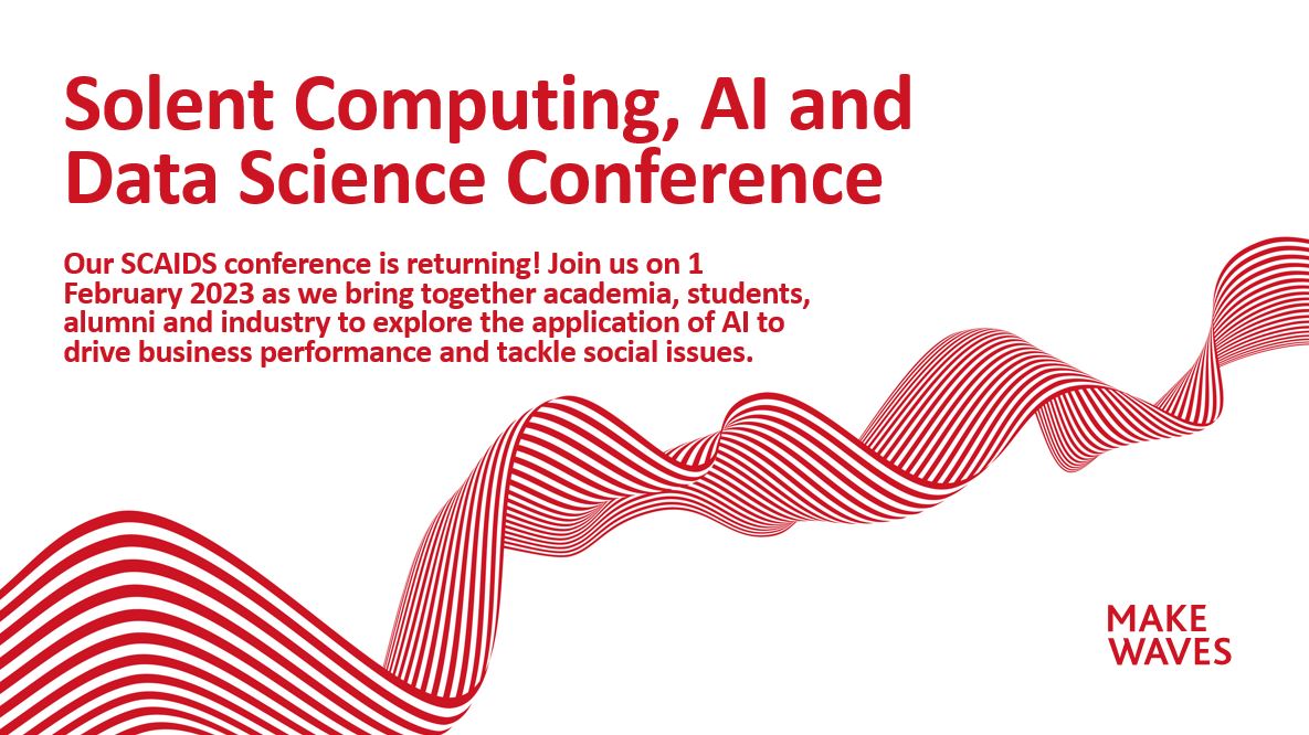 🚨 Last chance to register 🚨 Our second Solent, #Computing, #AI and #DataScience conference is TOMORROW! Don't forget to register to take advantage of this fantastic opportunity to explore how AI can drive your #business's growth. Book: ow.ly/iAXa50MleqQ @Solent_SCAIDS