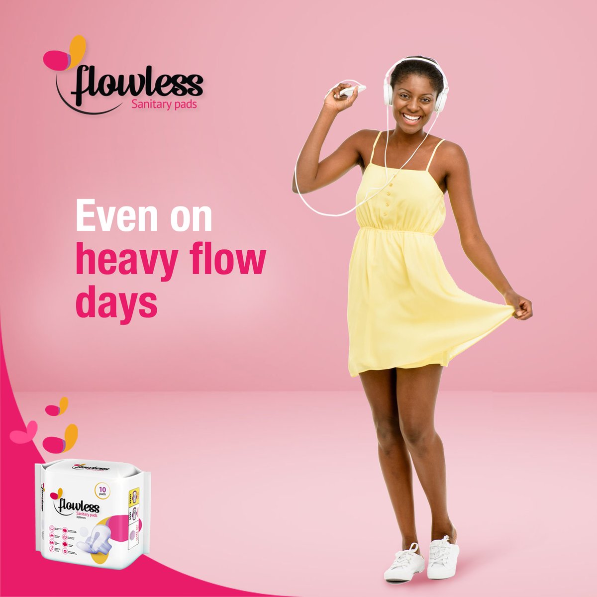 FlowlessPads's tweet photo. Sis go out and be Great! Let not your Flow stop you!
Available at all shops, pharmacies, and supermarkets. #FlowlessPadsTz https://t.co/5Xsxente5D