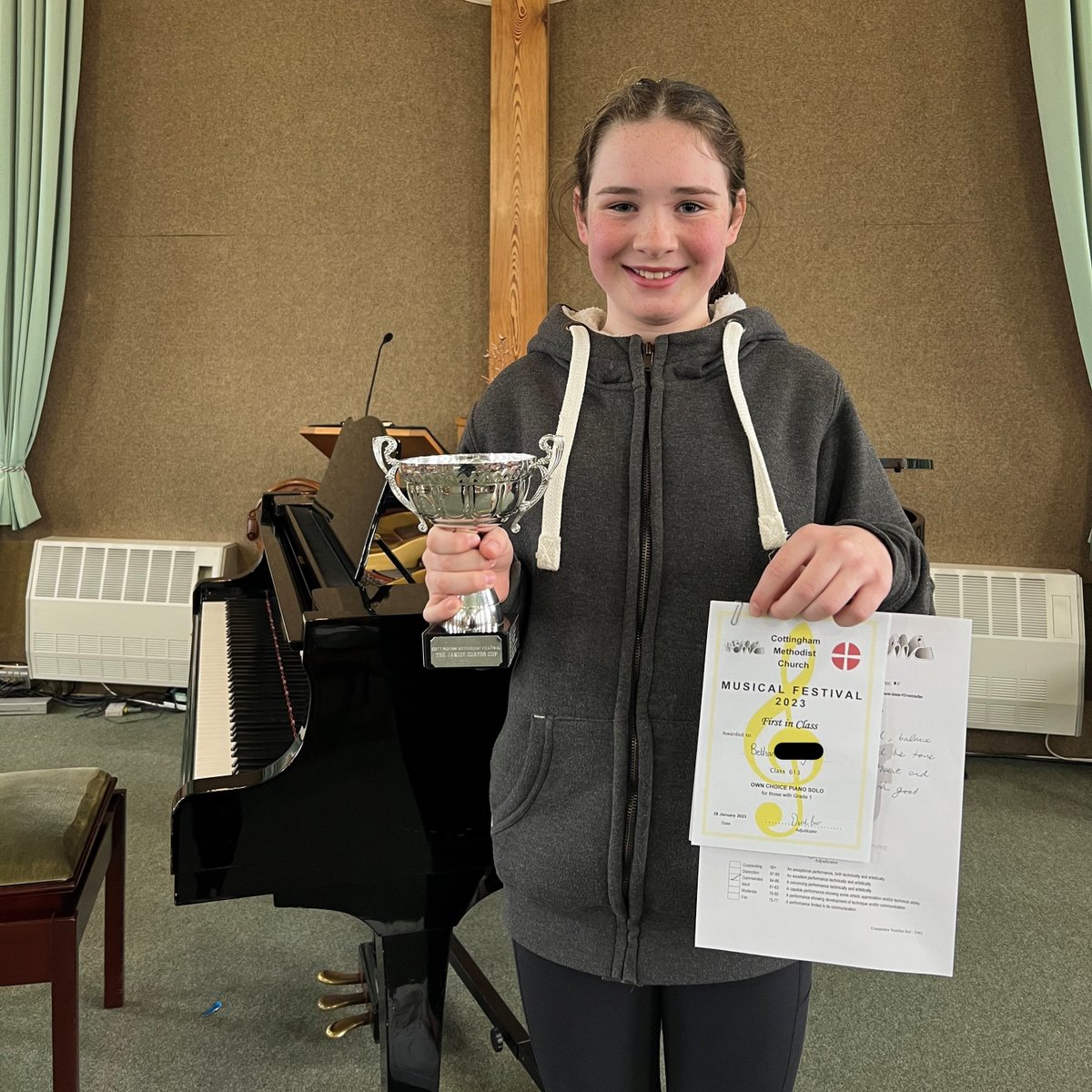 WINNER! Congratulations to Year 6 Bethan who came First in Class in the Own Choice Piano Solo for those with Grade 1 at the Cottingham Music Festival.
Well done Bethan. 👏🎹🎼 <a href="/TranbyPrep/">Prep School</a> <a href="/tranby_music/">Tranby_Music</a> <a href="/United_Music1/">United Music</a> <a href="/isaschools/">The Independent Schools Association (ISA)</a> 

#celebratingsuccess