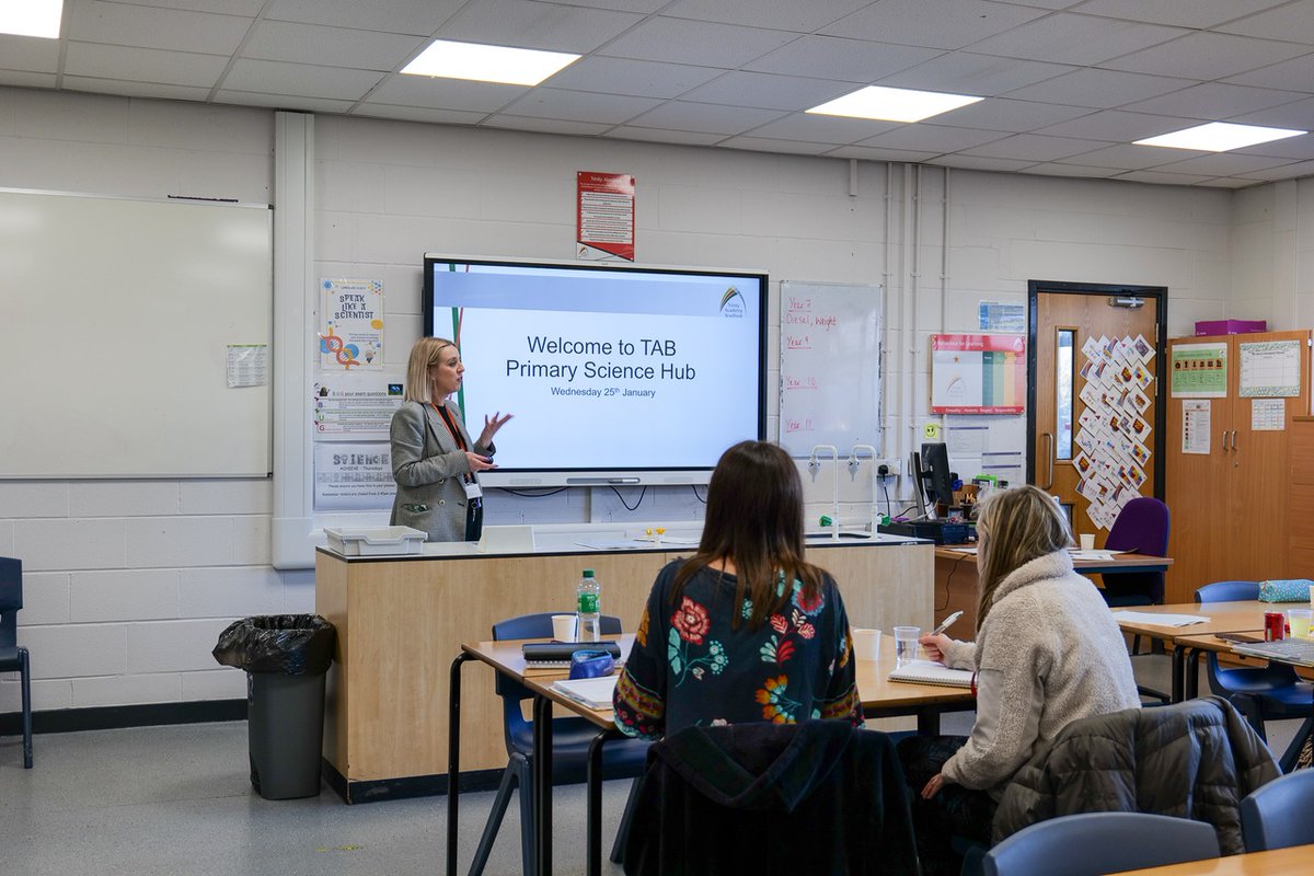 TrinityAcadBrad's tweet photo. It was fantastic to have @ShibdenheadAcad here last week. 😀 

The TAB Primary Science Hub was a great success and we hope that everyone found the training useful. 😊 

We look forward to welcoming you back again soon. 🧡 https://t.co/wCy3WkaTm6