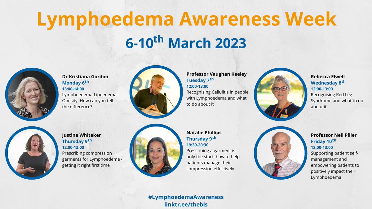 BLS (@britishlymph) on Twitter photo Register Now for our exciting free lineup of webinars linktr.ee/thebls
#LymphoedemaAwareness
<a href="/KristianaGordon/">Kristiana Gordon</a> <a href="/Rebeccaelwell3/">Rebecca Elwell</a> <a href="/justinewhitaker/">Justine Whitaker</a> @tiliedawn <a href="/QNI_Scotland/">QNIS</a> <a href="/TheQNI/">The Queen's Nursing Institute</a> <a href="/WeCommNurses/">WeCommNurses 💙</a> <a href="/LegsMatter/">LegsMatter</a> <a href="/thecsp/">Chartered Society of Physiotherapy (CSP)</a> <a href="/LLymphedema/">LighthouseLymphedema</a> Register Now for our exciting free lineup of webinars linktr.ee/thebls
#LymphoedemaAwareness
<a href="/KristianaGordon/">Kristiana Gordon</a> <a href="/Rebeccaelwell3/">Rebecca Elwell</a> <a href="/justinewhitaker/">Justine Whitaker</a> @tiliedawn <a href="/QNI_Scotland/">QNIS</a> <a href="/TheQNI/">The Queen's Nursing Institute</a> <a href="/WeCommNurses/">WeCommNurses 💙</a> <a href="/LegsMatter/">LegsMatter</a> <a href="/thecsp/">Chartered Society of Physiotherapy (CSP)</a> <a href="/LLymphedema/">LighthouseLymphedema</a>